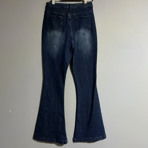 Pantete Womens High Waisted Bell Bottom flare belted Jeans size M NWTs - Picture 6 of 11